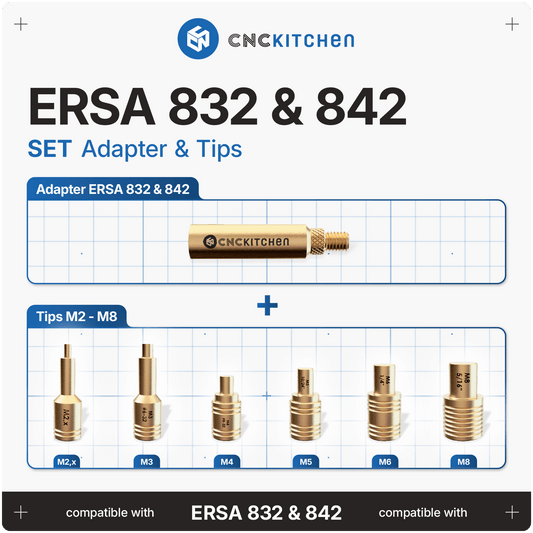 CNC Kitchen ERSA TYPE 1 Heat Set Insert Soldering Iron Adaptor and Tips - sayercnc - 3D Printer Parts Australia