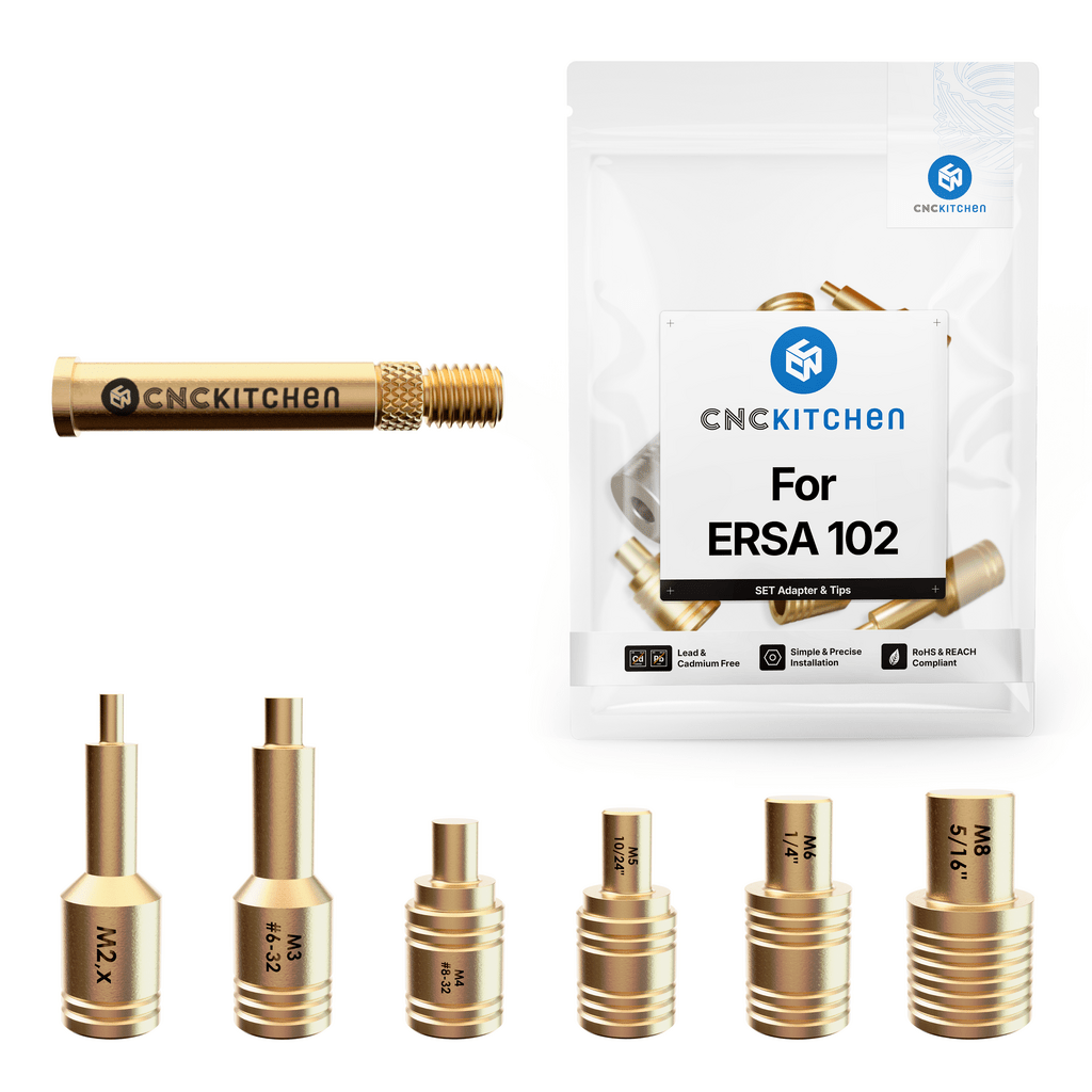 CNC Kitchen ERSA TYPE 2 Heat Set Insert Soldering Iron Adaptor and Tips - sayercnc - 3D Printer Parts Australia