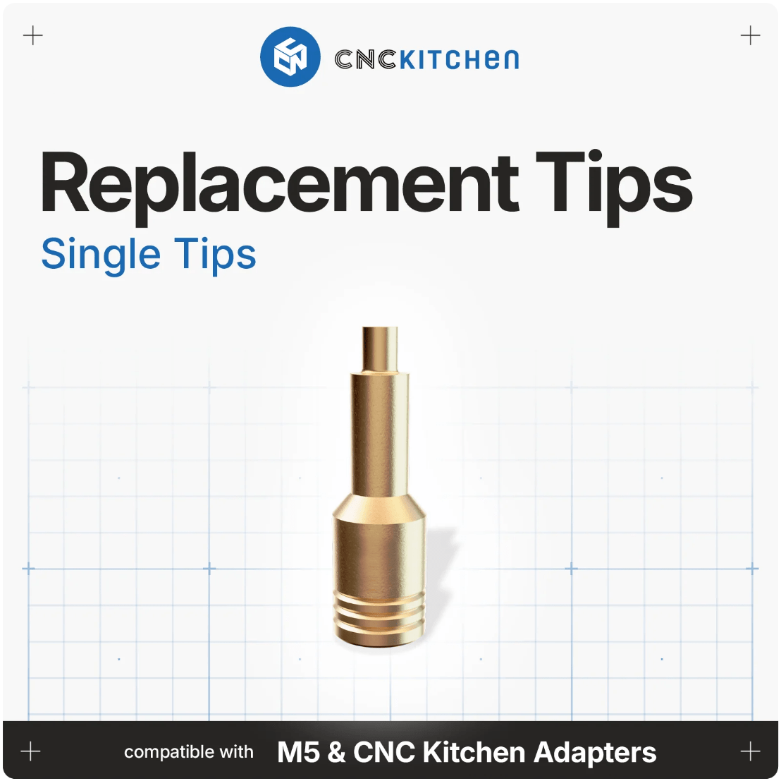 CNC Kitchen Heat Insert Replacement Single Tip Spares For Soldering Iron Adaptors 2mm, 2.5mm, 3mm - sayercnc - 3D Printer Parts Australia