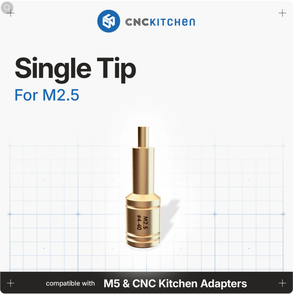 CNC Kitchen Heat Insert Replacement Single Tip Spares For Soldering Iron Adaptors 2mm, 2.5mm, 3mm - sayercnc - 3D Printer Parts Australia
