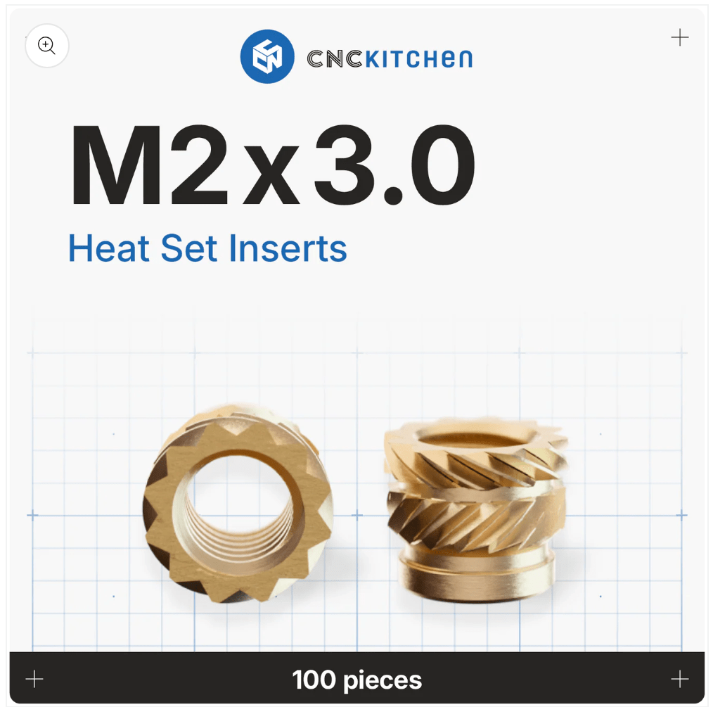 CNC Kitchen Heat Threaded Insert M2 M2.5 M3 VORON M4 M5 M6 M8 1/4" 1/8" 3/8" MIXED SET - sayercnc - 3D Printer Parts Australia