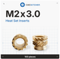 CNC Kitchen Heat Threaded Insert M2 M2.5 M3 VORON M4 M5 M6 M8 1/4" 1/8" 3/8" MIXED SET - sayercnc - 3D Printer Parts Australia