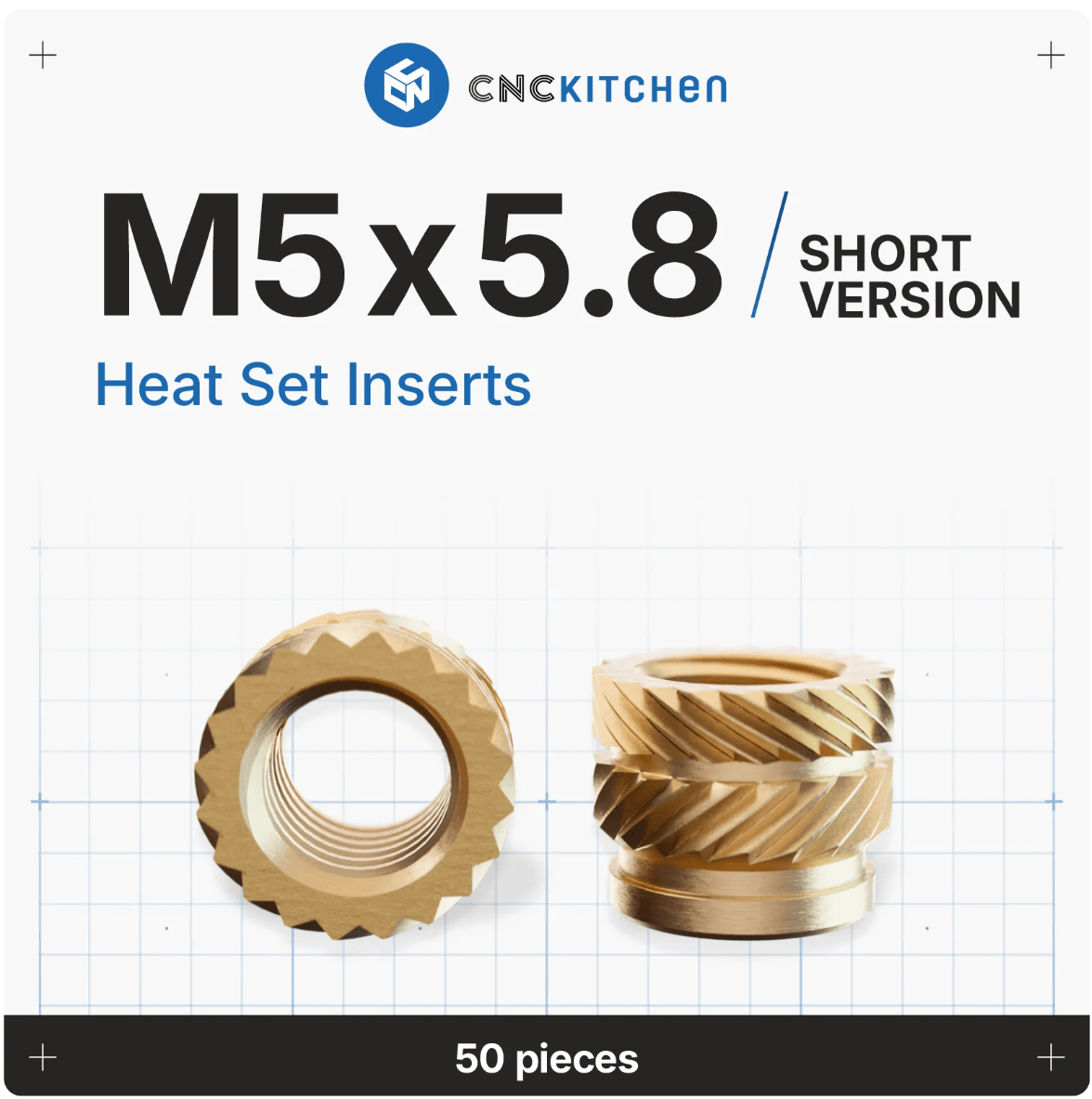 CNC Kitchen Heat Threaded Insert M2 M2.5 M3 VORON M4 M5 M6 M8 1/4" 1/8" 3/8" MIXED SET - sayercnc - 3D Printer Parts Australia