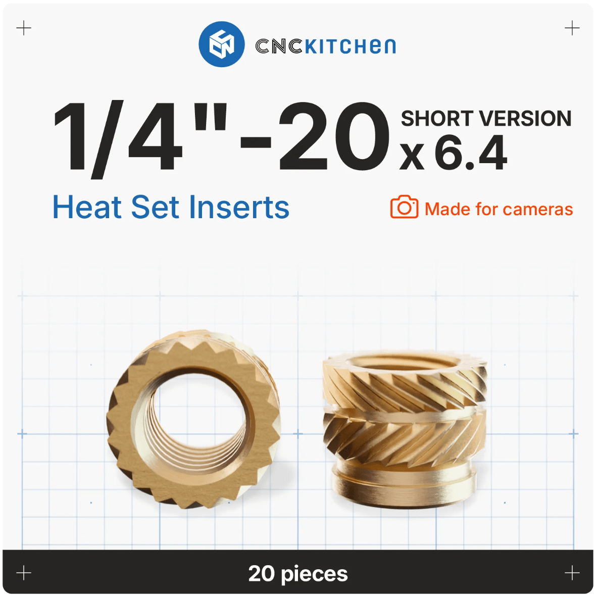 CNC Kitchen Heat Threaded Insert M2 M2.5 M3 VORON M4 M5 M6 M8 1/4" 1/8" 3/8" MIXED SET - sayercnc - 3D Printer Parts Australia