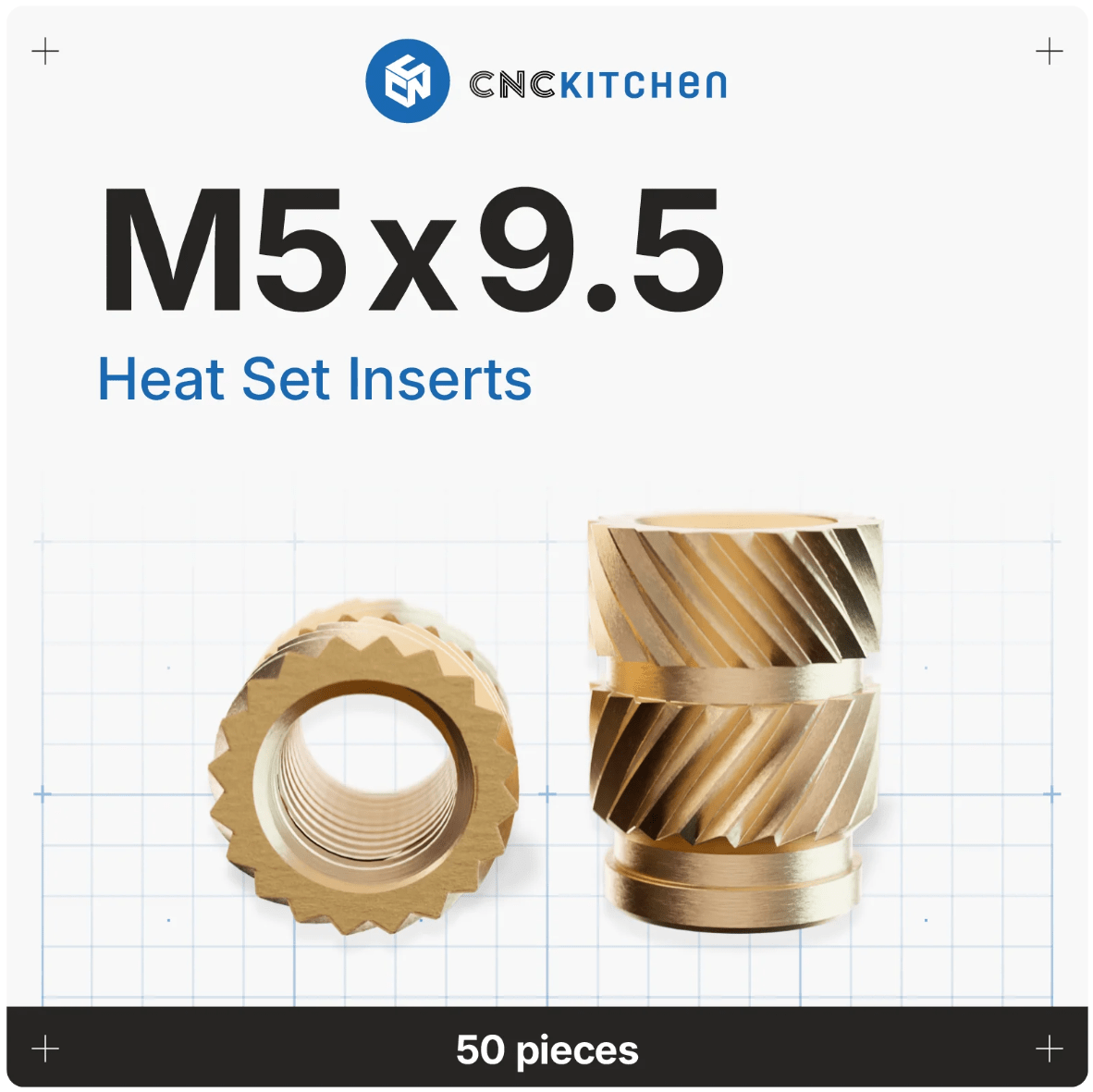 CNC Kitchen Heat Threaded Insert M2 M2.5 M3 VORON M4 M5 M6 M8 1/4" 1/8" 3/8" MIXED SET - sayercnc - 3D Printer Parts Australia