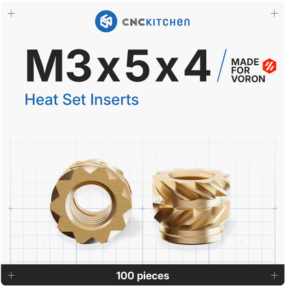 CNC Kitchen Heat Threaded Insert M2 M2.5 M3 VORON M4 M5 M6 M8 1/4" 1/8" 3/8" MIXED SET - sayercnc - 3D Printer Parts Australia