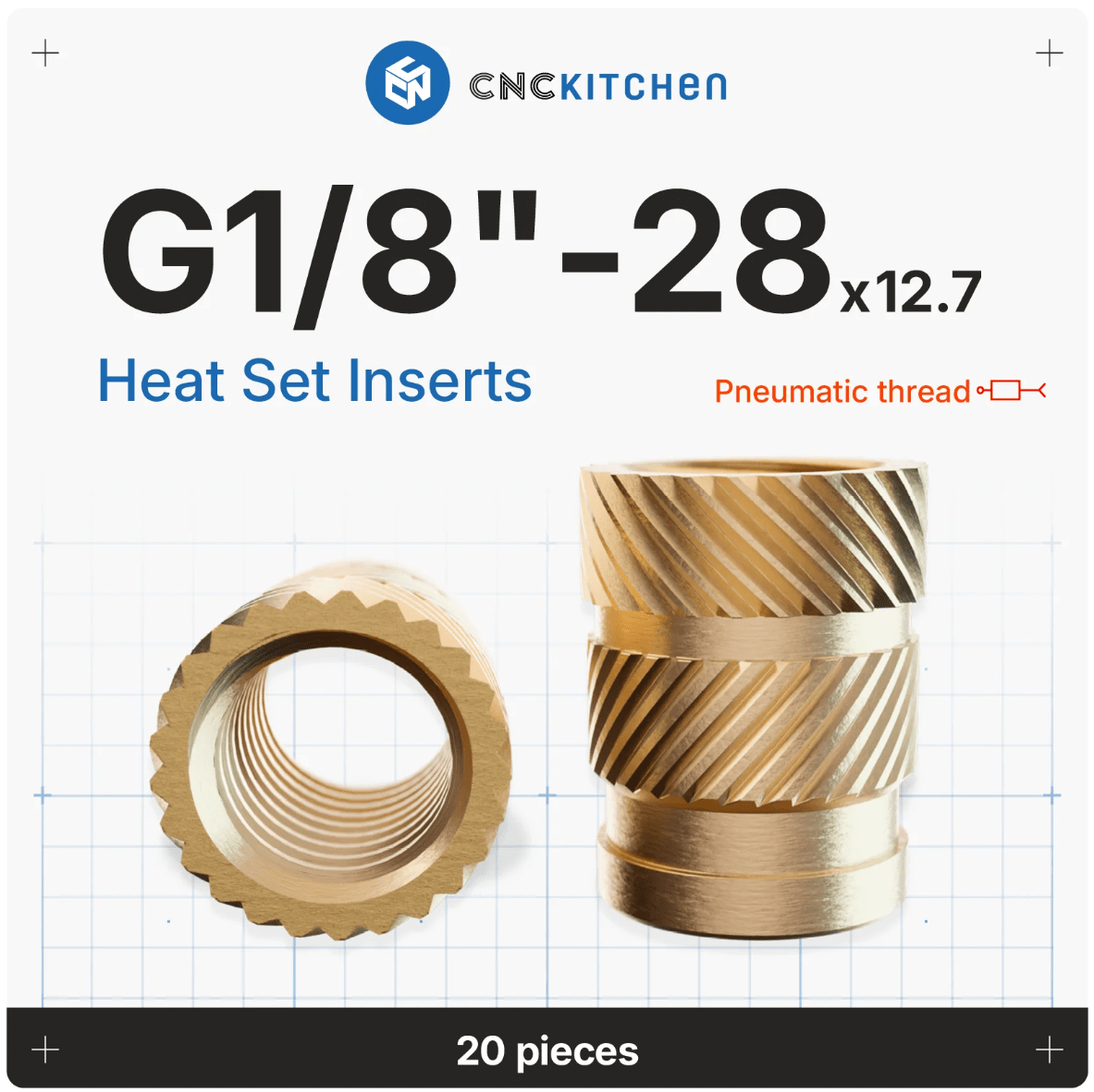 CNC Kitchen Heat Threaded Insert M2 M2.5 M3 VORON M4 M5 M6 M8 1/4" 1/8" 3/8" MIXED SET - sayercnc - 3D Printer Parts Australia