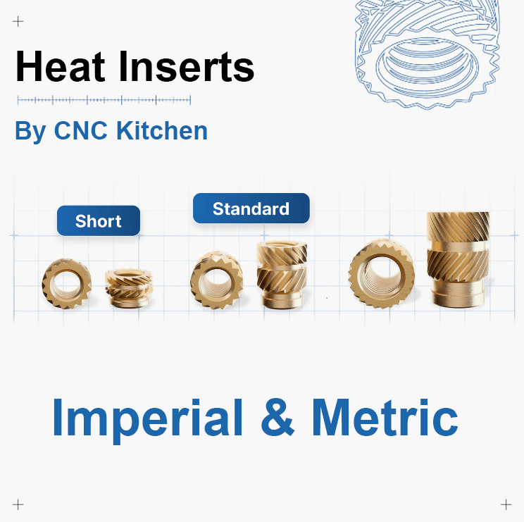 CNC Kitchen Heat Threaded Insert M2 M2.5 M3 VORON M4 M5 M6 M8 1/4" 1/8" 3/8" MIXED SET - sayercnc - 3D Printer Parts Australia