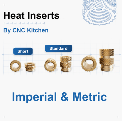 CNC Kitchen Heat Threaded Insert M2 M2.5 M3 VORON M4 M5 M6 M8 1/4" 1/8" 3/8" MIXED SET - sayercnc - 3D Printer Parts Australia