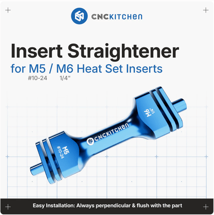 CNC Kitchen Insert Straightener M2 to M10 (2 - 56 to G1/8") - sayercnc - 3D Printer Parts Australia