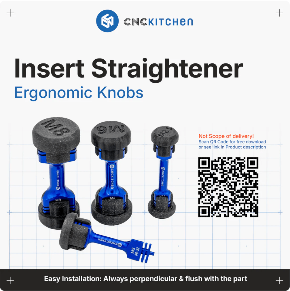 CNC Kitchen Insert Straightener M2 to M10 (2 - 56 to G1/8") - sayercnc - 3D Printer Parts Australia