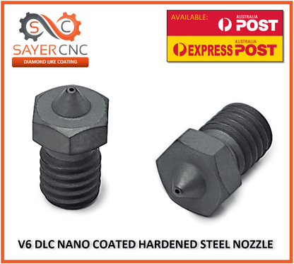 E3D V6 Compatible Nano Coated Nozzle Hardened Steel DLC 0.4 0.6 Diamond Like - sayercnc - 3D Printer Parts Australia