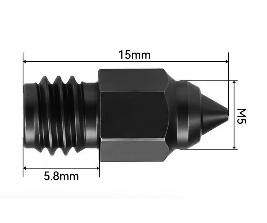Ender 5 Max Compatible Hardened Steel Nozzle 0.4 0.6 0.8 - sayercnc - 3D Printer Parts Australia