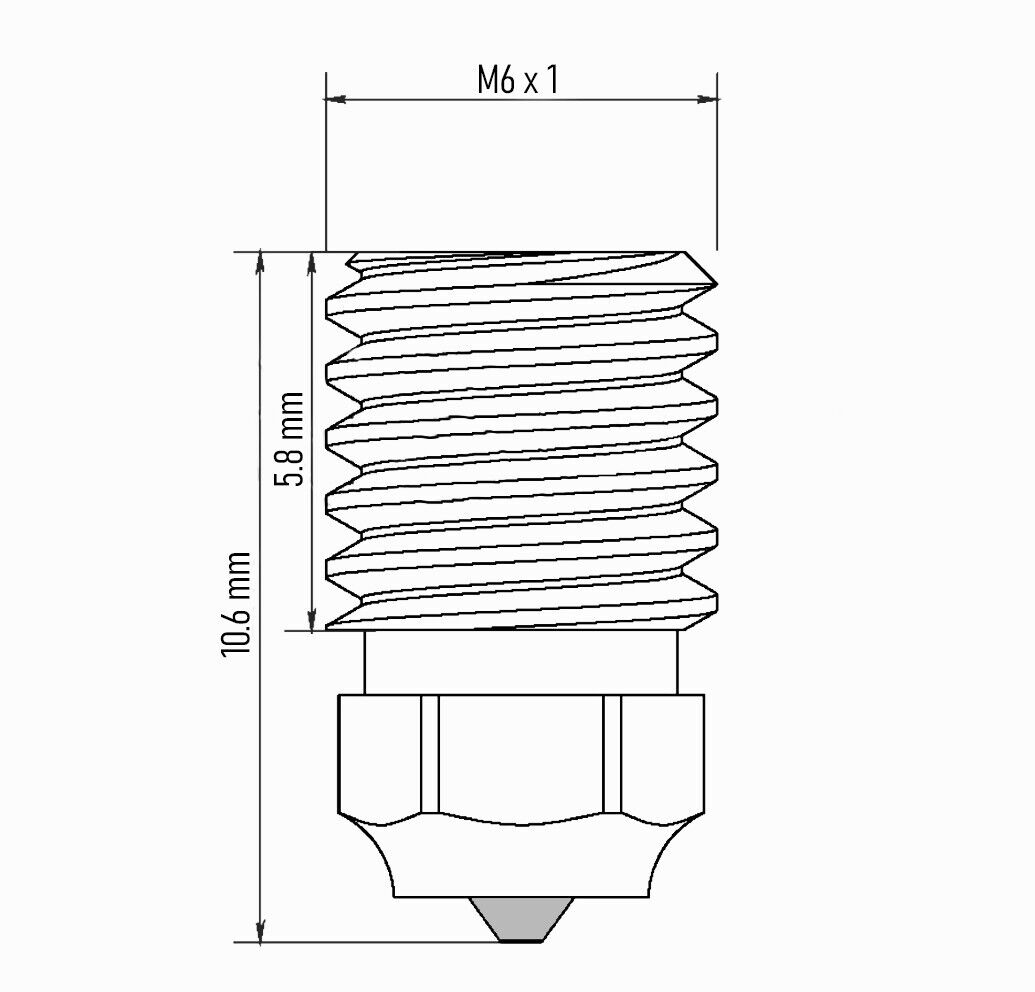 Hardened Steel 0.2mm 0.4mm 0.6mm Nozzle For Aftermarket Bambu Lab X1 P1P Hotend - sayercnc - 3D Printer Parts Australia