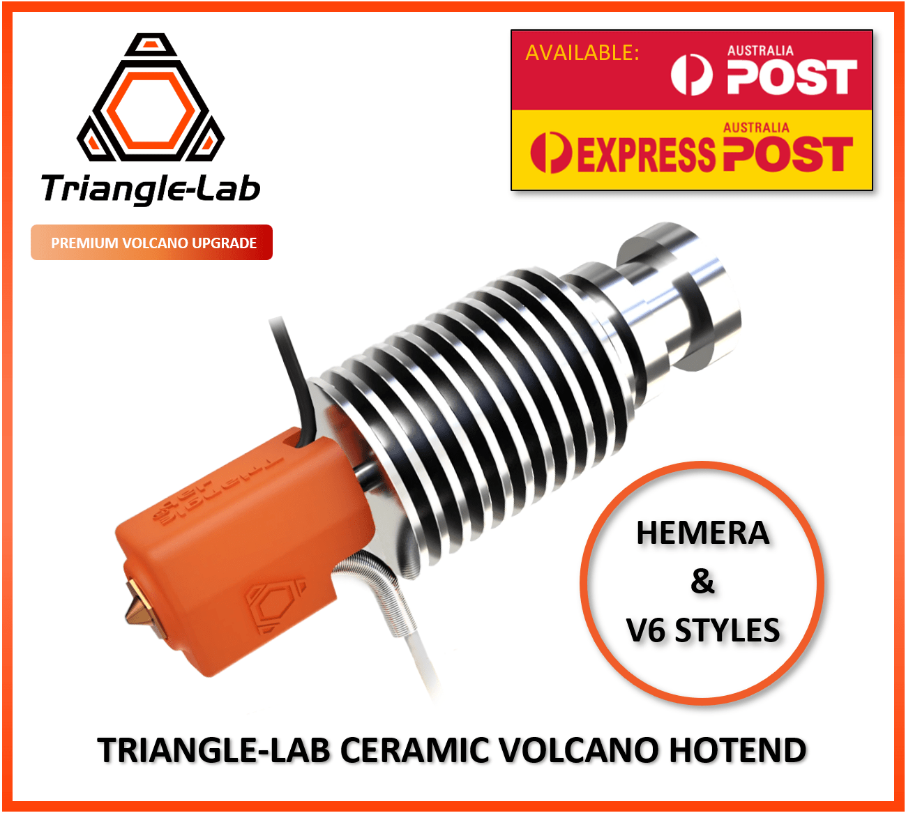 Volcano Hotend Upgrade Triangle Lab Ceramic V6 or Hemera Heatsinks - sayercnc - 3D Printer Parts Australia