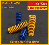 4pc 3D Printer Springs for Bed Upgrade Yellow / Blue for Ender 3 CR10 and More - sayercnc - 3D Printer Parts Australia