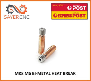 Bi-Metal Heat Break MK8 M6 All-Metal Titanium Alloy Premium Upgrade - sayercnc - 3D Printer Parts Australia