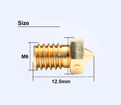 Brass E3D V6 Compatible Triangle Lab High Quality Nozzle M6 Mosquito - sayercnc - 3D Printer Parts Australia