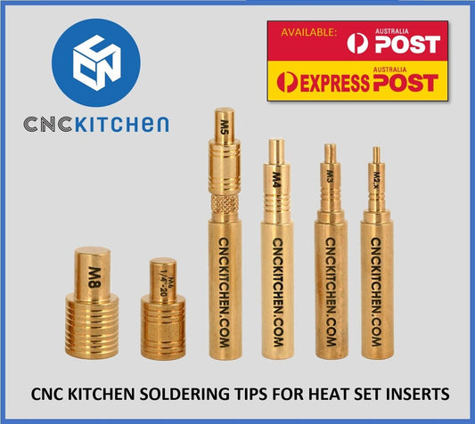 CNC Kitchen Heat Set Insert Soldering Iron Tips for 900M or T18 Iron M2 to M8 - sayercnc - 3D Printer Parts Australia