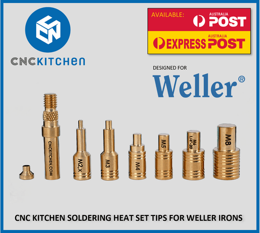 CNC Kitchen Heat Set Insert Soldering Iron Tips for Assorted Weller Irons - sayercnc - 3D Printer Parts Australia