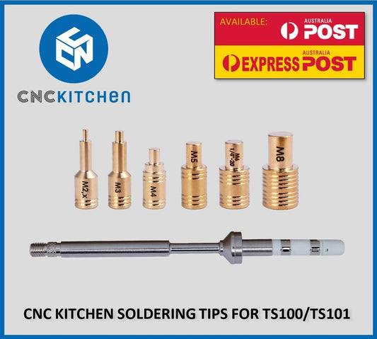 CNC Kitchen TS100 TS101 Heat Set Insert Soldering Iron Adaptor and Tips - sayercnc - 3D Printer Parts Australia