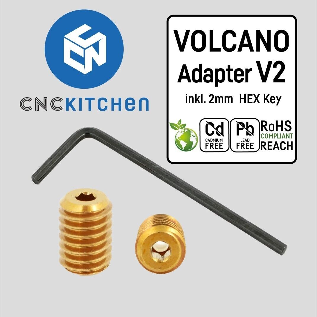 CNC Kitchen Volcano Adapter V2 Adapt V6 Nozzles to Volcano Blocks - sayercnc - 3D Printer Parts Australia