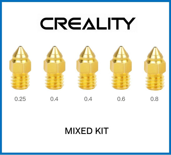 Creality Ender 3 S1 / CR-6 SE / Neo 5PC Nozzle MK8 0.6 0.4 0.8 0.5 1.0 Genuine - sayercnc - 3D Printer Parts Australia