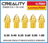Creality Ender 3 S1 / CR-6 SE / Neo 5PC Nozzle MK8 0.6 0.4 0.8 0.5 1.0 Genuine - sayercnc - 3D Printer Parts Australia
