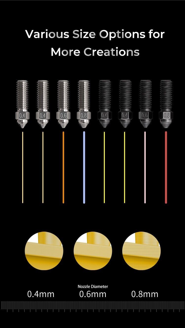 Creality High End Nozzle Kit for K1 / MAX CR-M4 Hardened Steel & Plated Copper - sayercnc - 3D Printer Parts Australia