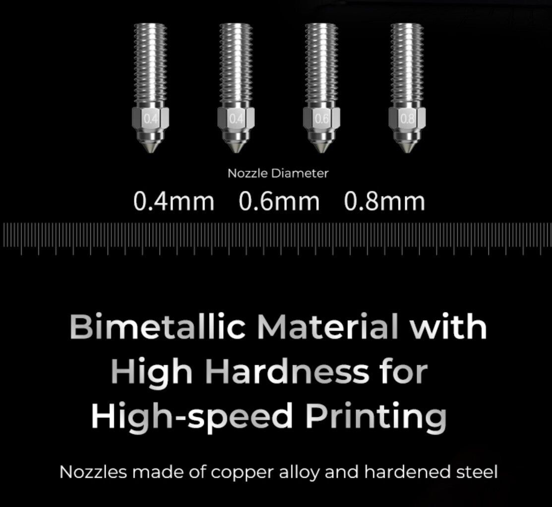 Creality K1 Nozzle Hardened Steel Tip Bimetal High Temp Kit - sayercnc - 3D Printer Parts Australia