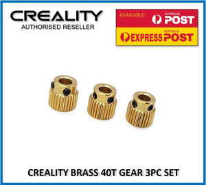Creality MK8 Extruder Gear 40 Tooth Brass Alloy Dual Grub Screw 3pc - sayercnc - 3D Printer Parts Australia