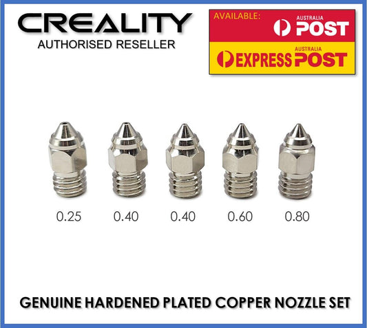 Creality Plated Copper Nozzle 5PC MK-HF Kit MK8 Hotend Ender 3 / S1 / CR 6 / Neo - sayercnc - 3D Printer Parts Australia