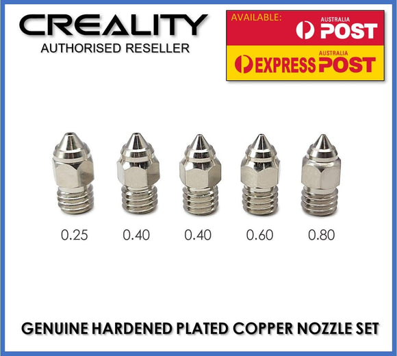 Creality Plated Copper Nozzle 5PC MK-HF Kit MK8 Hotend Ender 3 / S1 / CR 6 / Neo - sayercnc - 3D Printer Parts Australia
