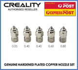 Creality Plated Copper Nozzle 5PC MK-HF Kit MK8 Hotend Ender 3 / S1 / CR 6 / Neo - sayercnc - 3D Printer Parts Australia