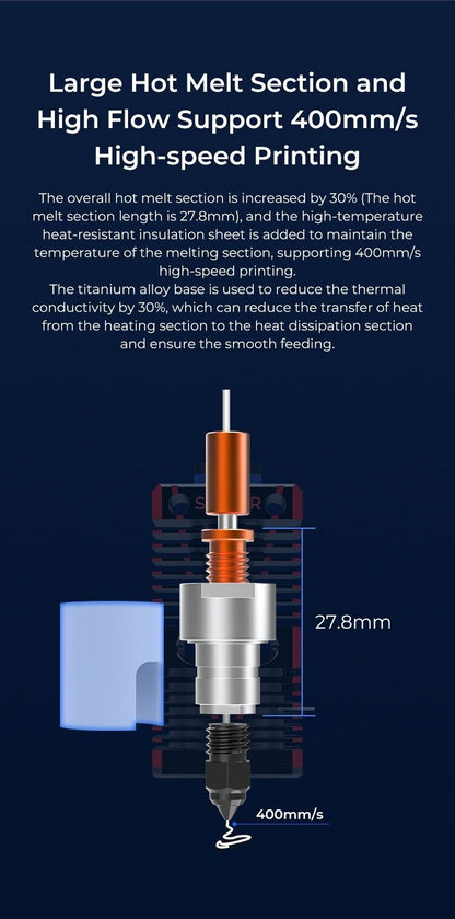 Creality Speedy Spider Hotend Ceramic & Bimetal Hotend with Hardened Nozzles - sayercnc - 3D Printer Parts Australia