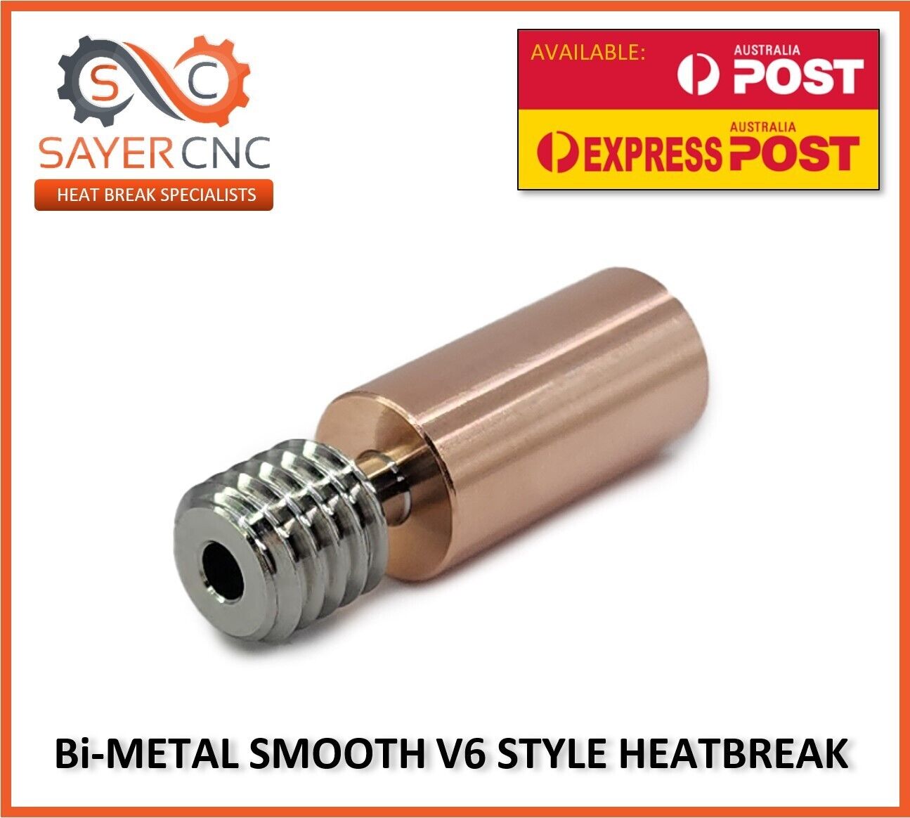 E3D V6 Compatible Bi-Metal Copper Smooth Heat Break Premium Upgrade 1.75MM - sayercnc - 3D Printer Parts Australia