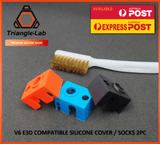 E3D V6 Compatible Protective Silicone Sock Cover BLUE / BLACK / ORANGE Prusa - sayercnc - 3D Printer Parts Australia