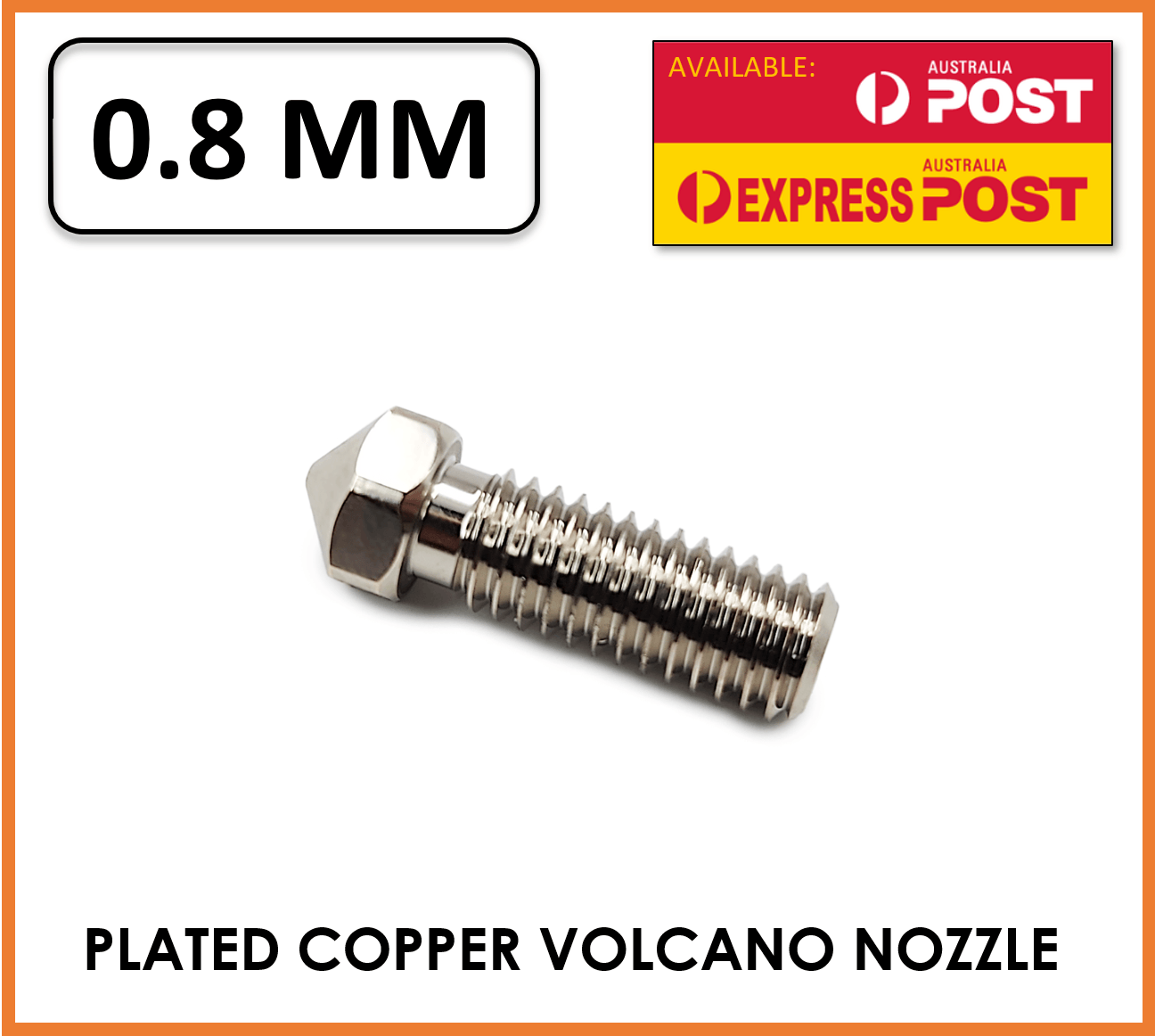 E3D Volcano 0.8mm Compatible Nozzle Hardened High Temp Plated Copper Upgrade - sayercnc - 3D Printer Parts Australia