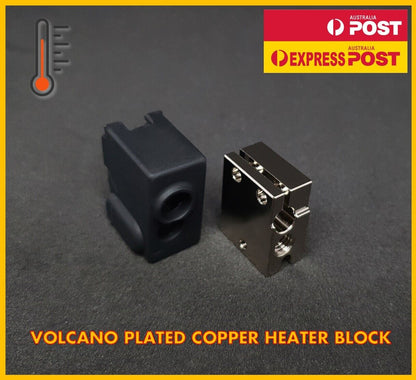 E3D Volcano Compatible Heater Block Plated Copper Original for Hotend Upgrade - sayercnc - 3D Printer Parts Australia