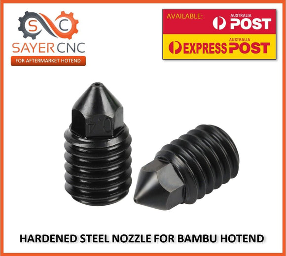 Hardened Steel 0.2mm 0.4mm 0.6mm Nozzle For Aftermarket Bambu Lab X1 P1P Hotend - sayercnc - 3D Printer Parts Australia