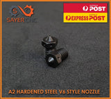 Hardened Steel Nozzle 0.4 mm E3D V6 Compatible - 1.75mm Filament - 3d Printer - sayercnc - 3D Printer Parts Australia