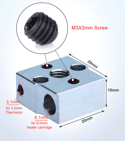 Heater Block Suit CR-6 SE / MAX / Neo SE Creality Printer Aluminium Heatblock - sayercnc - 3D Printer Parts Australia