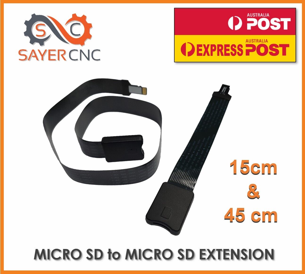 Micro SD (TF) To Micro SD Card Extension Cable Adapter Extender 15cm 45cm Black - sayercnc - 3D Printer Parts Australia