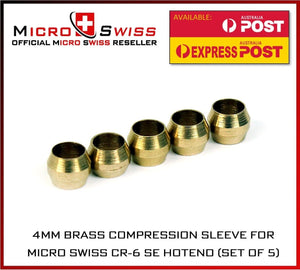 Micro Swiss 4mm Brass Compression Sleeve Set for CR-6 SE Micro Swiss Hotend - sayercnc - 3D Printer Parts Australia