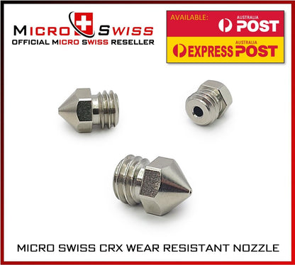 Micro Swiss CR-X Wear Resistant Plated Brass Nozzle 0.4 & 0.6 CRX - sayercnc - 3D Printer Parts Australia