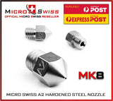 Micro Swiss MK8 Nozzle Hardened Steel Plated A2 Ender / CR-10 / and More - sayercnc - 3D Printer Parts Australia