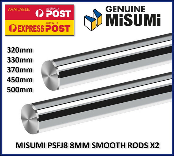 MISUMI Smooth Rods PSFJ8 8mm Hardened Chrome g6 58HRC 2pcs 3D Printer CNC Prusa - sayercnc - 3D Printer Parts Australia