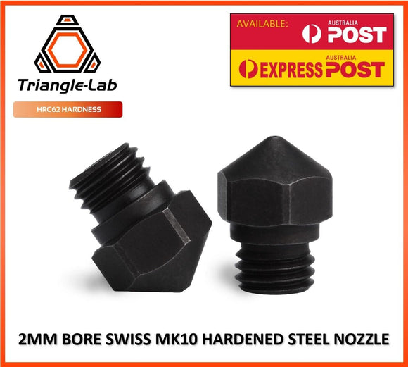 MK10 Nozzle Swiss 0.4mm Hardened Steel A2 Premium High Temp Nozzle 2mm Bore - sayercnc - 3D Printer Parts Australia