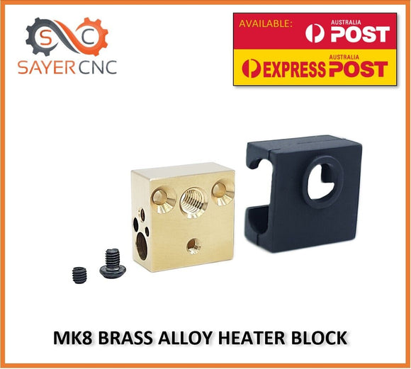 MK8 Brass Heater Block Original for Ender 3 CR10 J-head Hotend Upgrade - sayercnc - 3D Printer Parts Australia