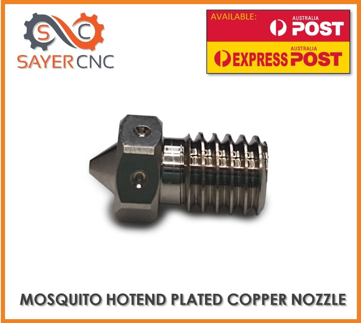 Mosquito Compatible Nozzle Hardened High Temp Plated Copper 0.4mm 1.75mm Upgrade - sayercnc - 3D Printer Parts Australia